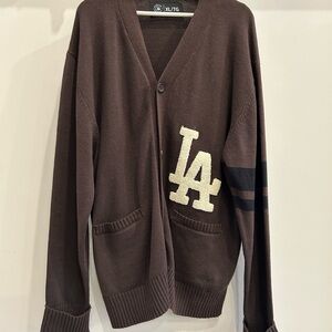 New Era MLB knit cardigan for the LA Dodgers